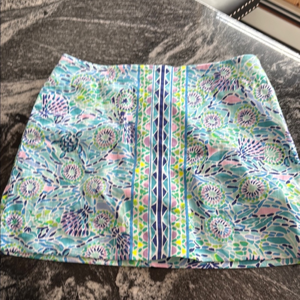 Lilly Pulitzer Green and Blue Mini Skirt Resort Wear